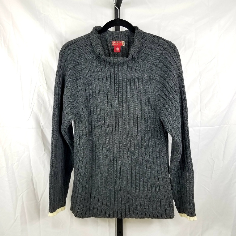 GUESS KNIT LONG SLEEVE SWEATER SIZE L/G GREY